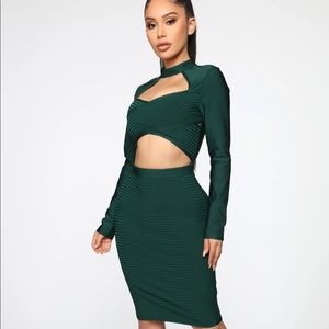 Green bandage dress